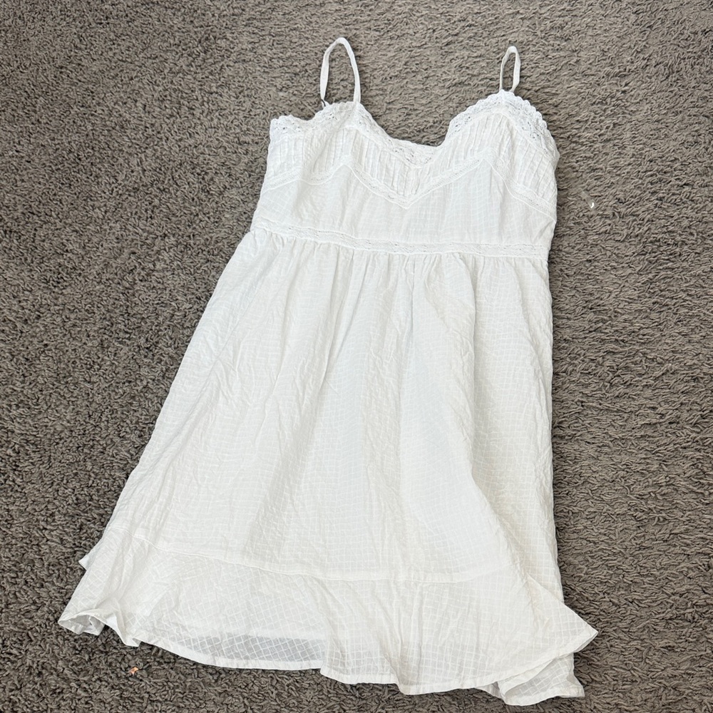 SO Elegant White Spaghetti Strap Mini Dress